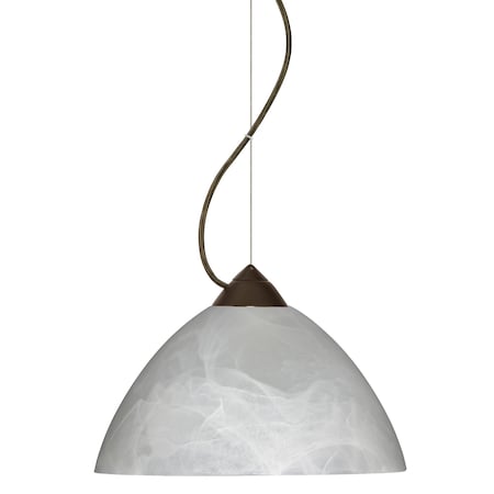 Besa Lighting Tessa Cord Pendant, Marble, Bronze Finish, 1x75W Incandescent 1KX-420152-BR